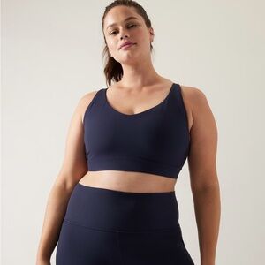 Athleta Solace Bra D-DD+ Vibrant Blue Strappy Sports Bra size 3X new with tags